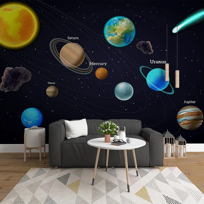 Настенная 3D-картина на заказ мультяшный космос Вселенная плакат планета картина