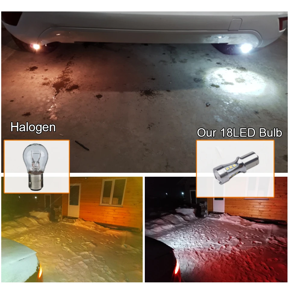 

1pcs 1156 Led P21w Car Light High Quality Super Bright Aluminum 18Smd 3030 Ba15s S25 Auto Reverse Turn Brake Parking Lamp White