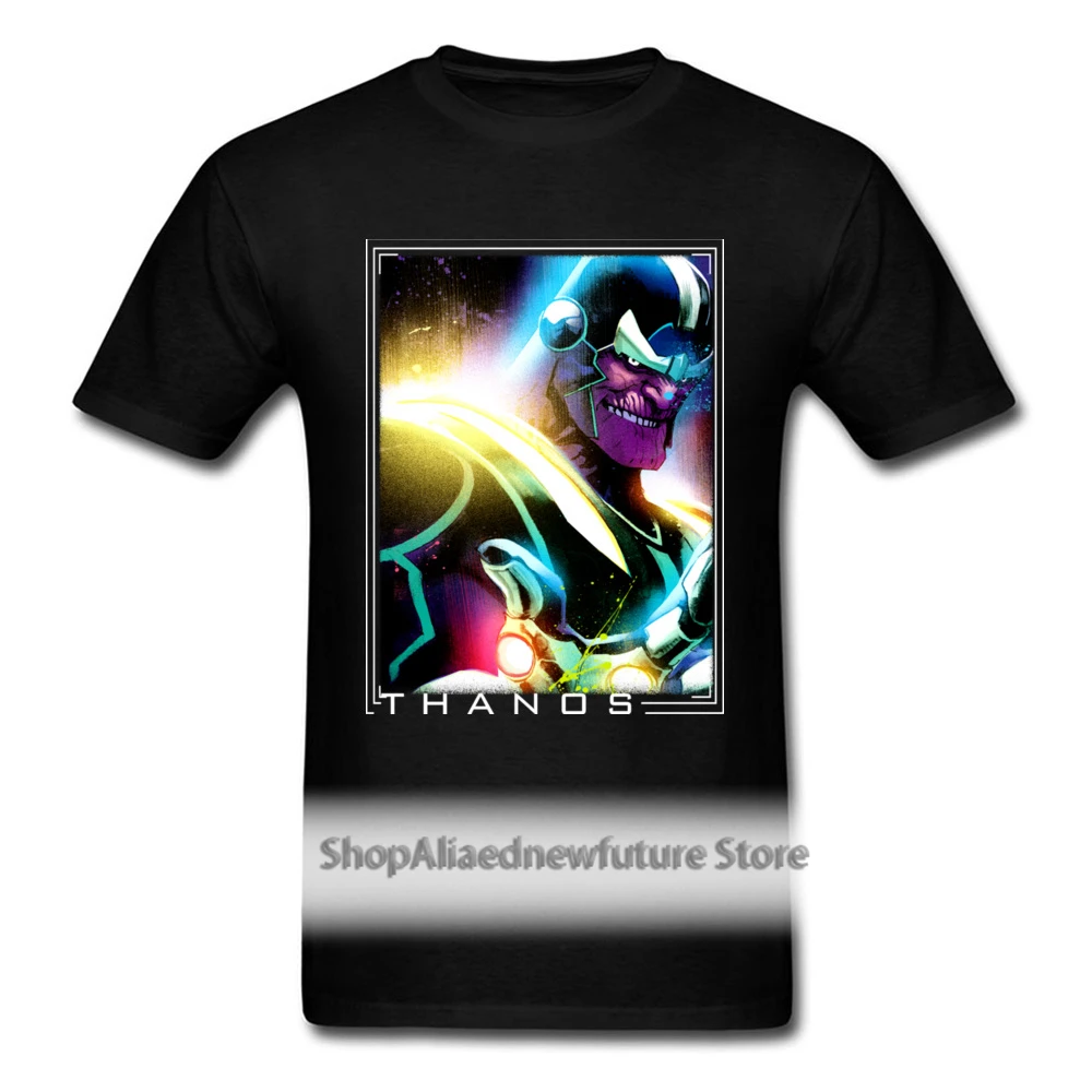 

Neon Thanos Profile Tshirt Man T-Shirt Summer T Shirts Short Sleeve April Tops Fitness Tees 2021 Crew Neck 100% Cotton Clothes