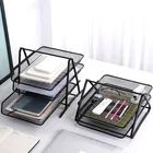 Металлический Настольный лоток для документов, органайзер из проволочной сетки для магазинов и писем, стойка для офисного хранения, держатель для файлов, товары для хранения