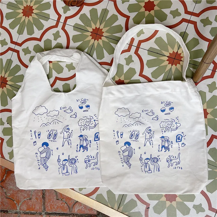 2020 новые летние холщовые сумки на плечо с принтом большая емкость сумка без маски