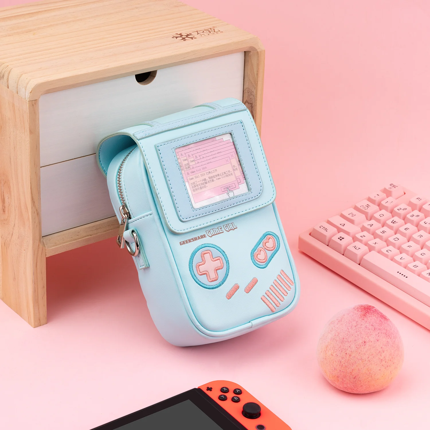 

Game Girl Bag For Women Kawaii Light Blue One Shoulder Bags Girl 2021 New Fashion Small Messenger Bag Super Cute