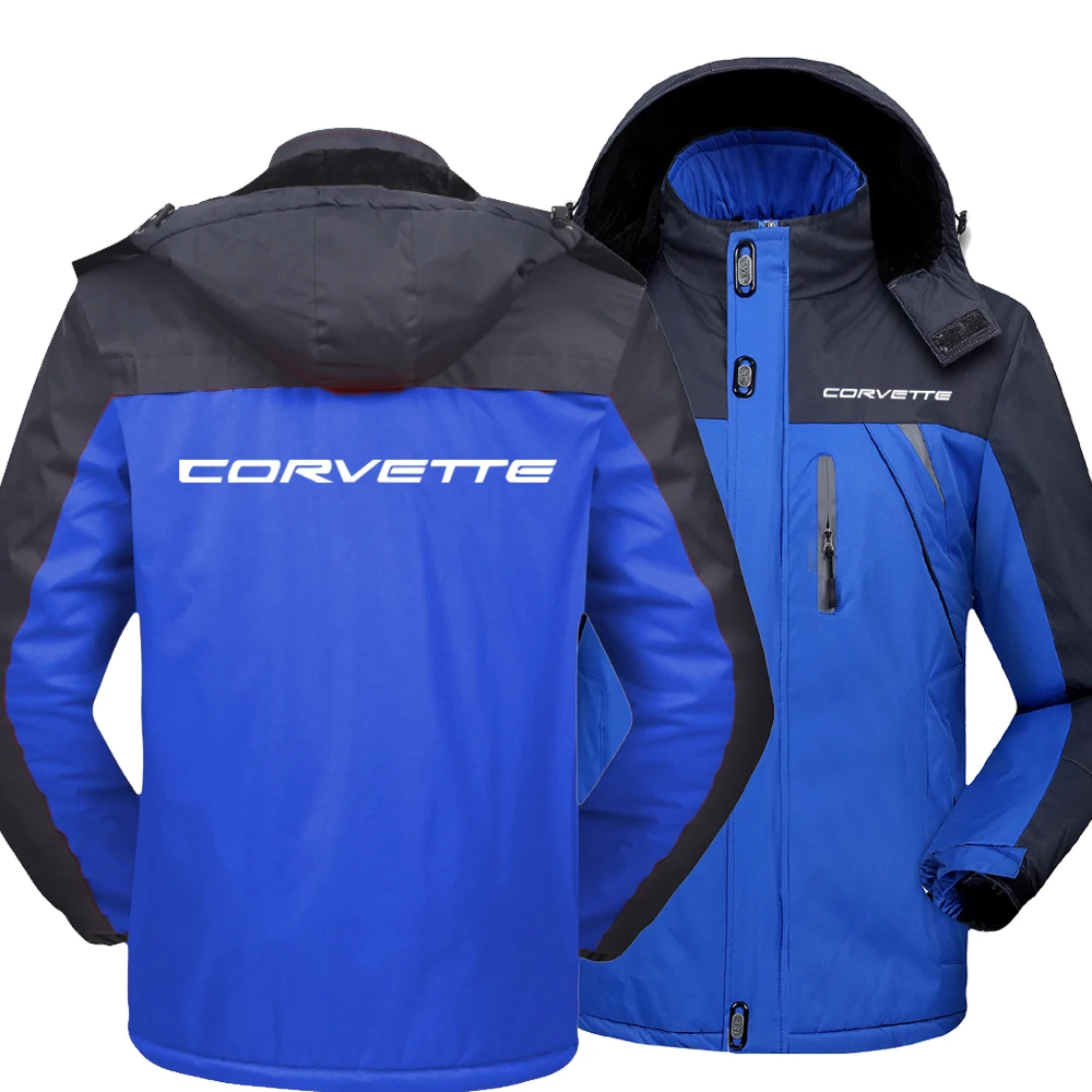 

2021 New Winter Corvette Logo Men's Windproof Hooded Jackets Thick Warm Coats Male Outwear Mountaineering Overcoat Windbreaker