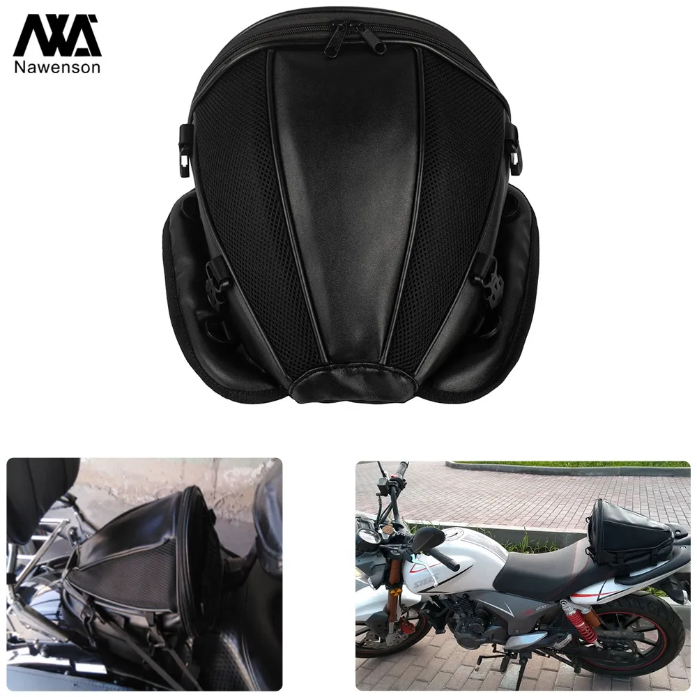 

Motorcycle Tail Bag Passenger Rear Storage Pack Seat Cowl Pouch for Sport Touring Bike