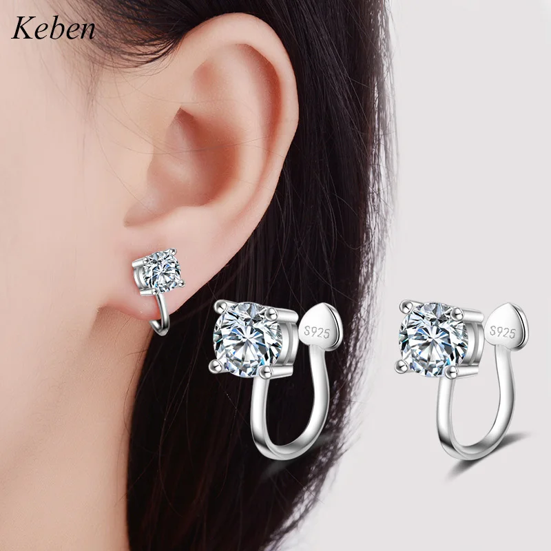 1 пара высокое качество 6 мм 4 AAA Cezch циркон серебро серьги для женщин поддельные