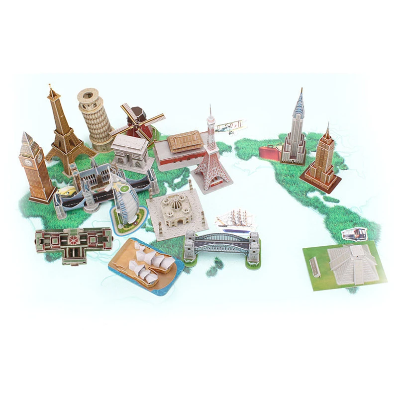 3d трехмерный зигзаг головоломка мини мировая архитектурная железная башня