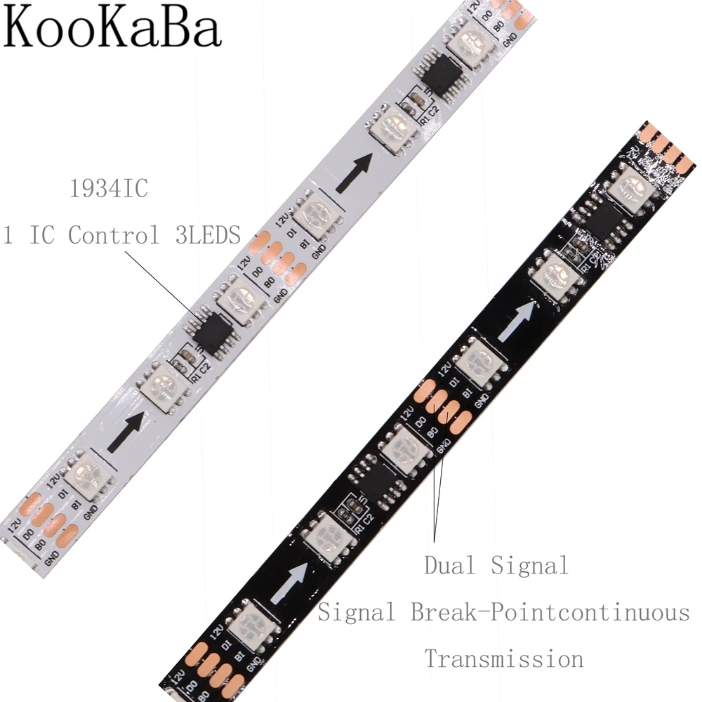 DC12V LB1934 (обновление WS2811) двухсигнальный RGB светодиодный светильник с полосками