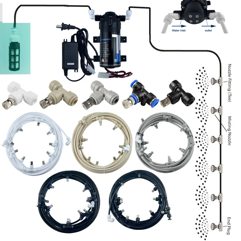New Quiet DC 24V Water Pump with Misting Accessories