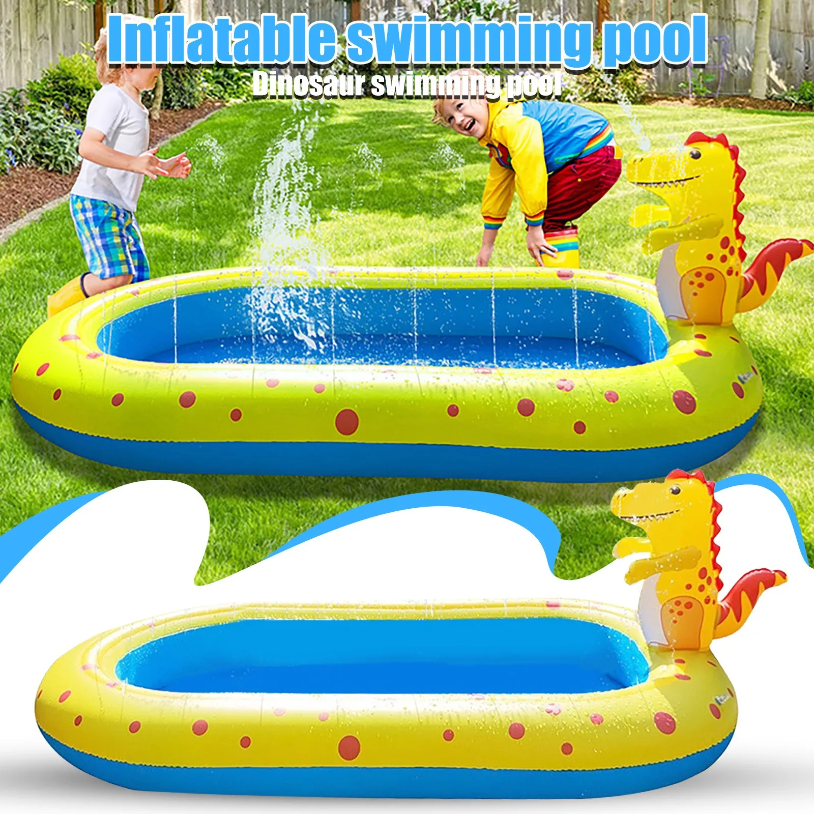 

New Inflatable Sprinkler Pool for Kids 3 in 1 Baby Cushion Outdoor Splash Pad Toddlers Children Backyard Fun Water Toys FE