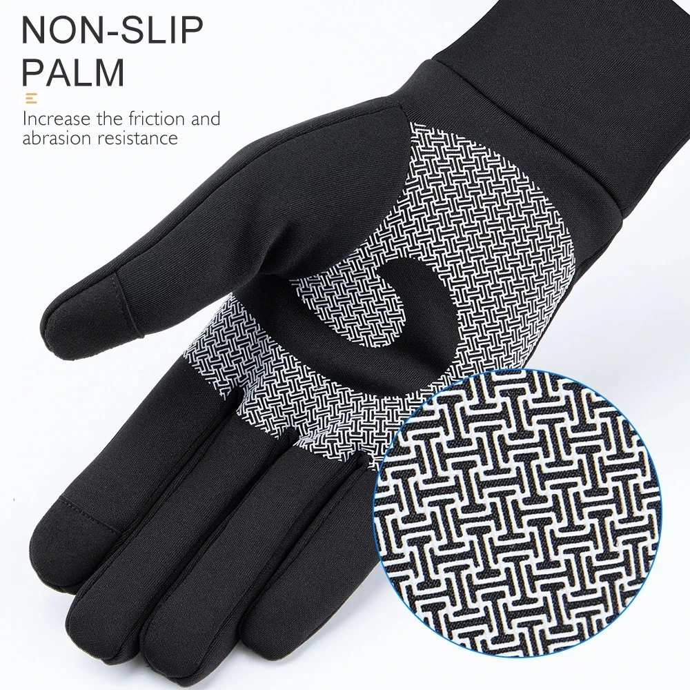 Велосипедные перчатки GIYO зимние длинные с пальцами черные женские и мужские для