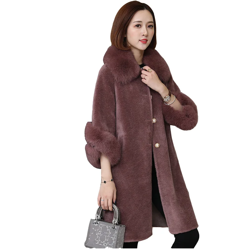 Женская меховая куртка Parker шерстяное пальто средней длины с натуральным мехом и