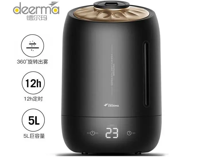 

Deerma 5L humidifier large capacity silent mini office bedroom home aromatherapy air humidification DEM-F600 black 220-230-240V