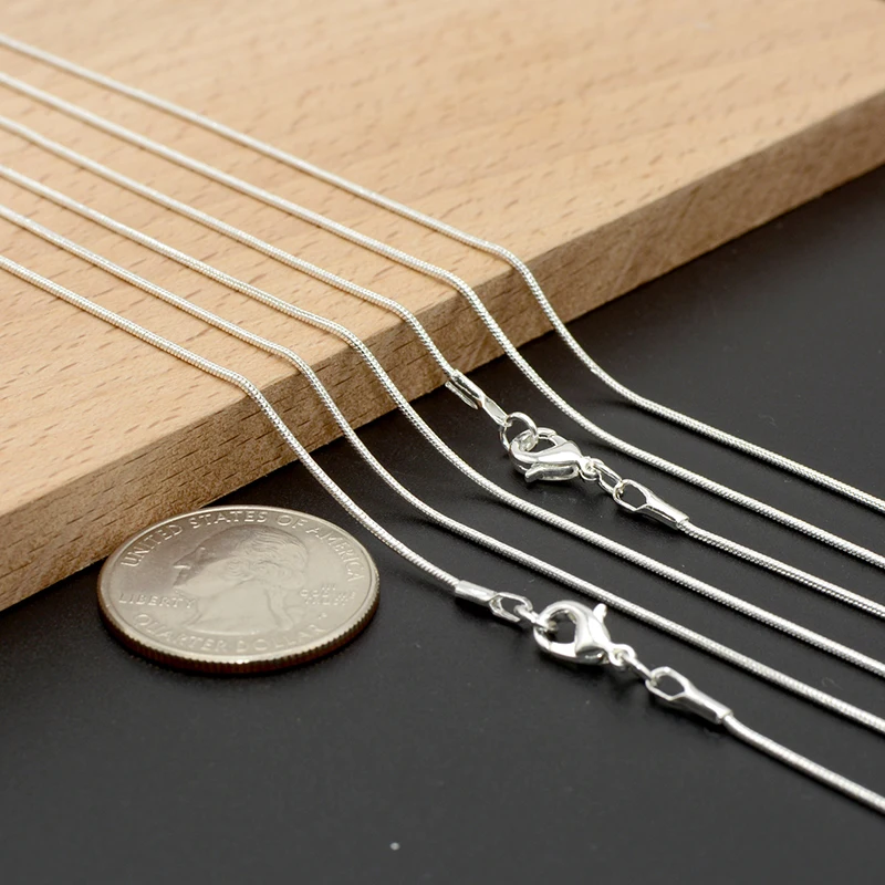 Серебряная цепочка-змейка NeoVogue 1 2 мм 16 18 20 24 дюйма 50 шт