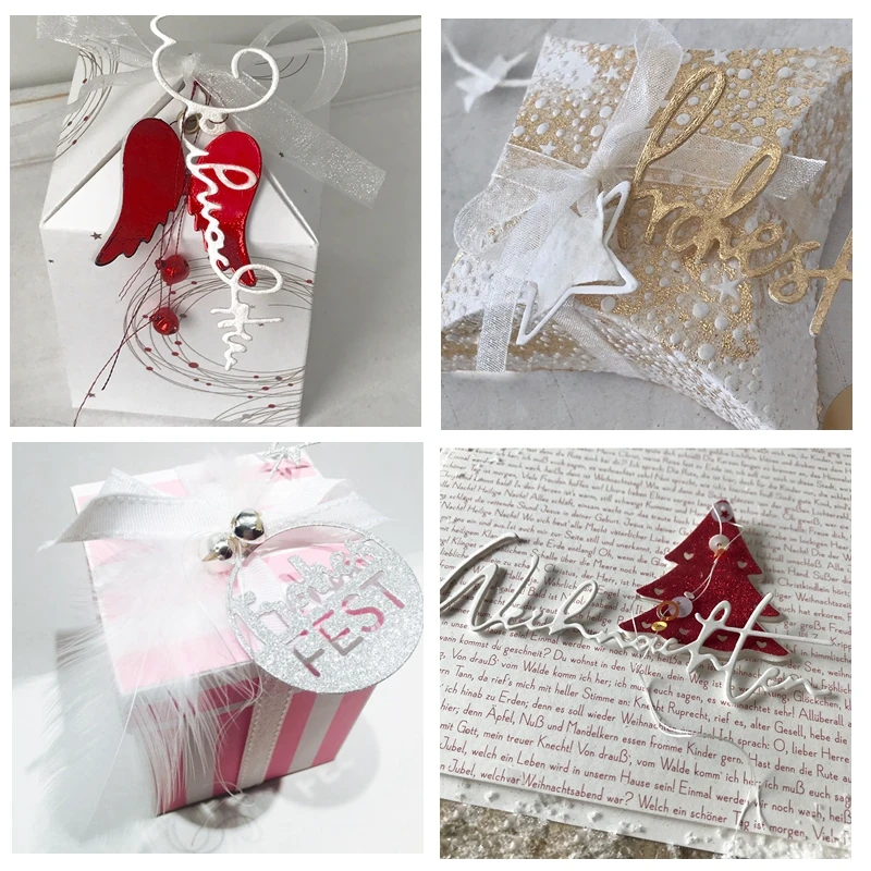 

German Word Phrase Metal Cutting Dies Christmas German Words Die Cuts For Card Making DIY Scrapbooking New 2019 Crafts Cards