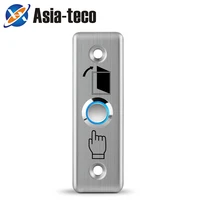 led backlight stainless steel exit button push switch door sensor opener release for access control silver