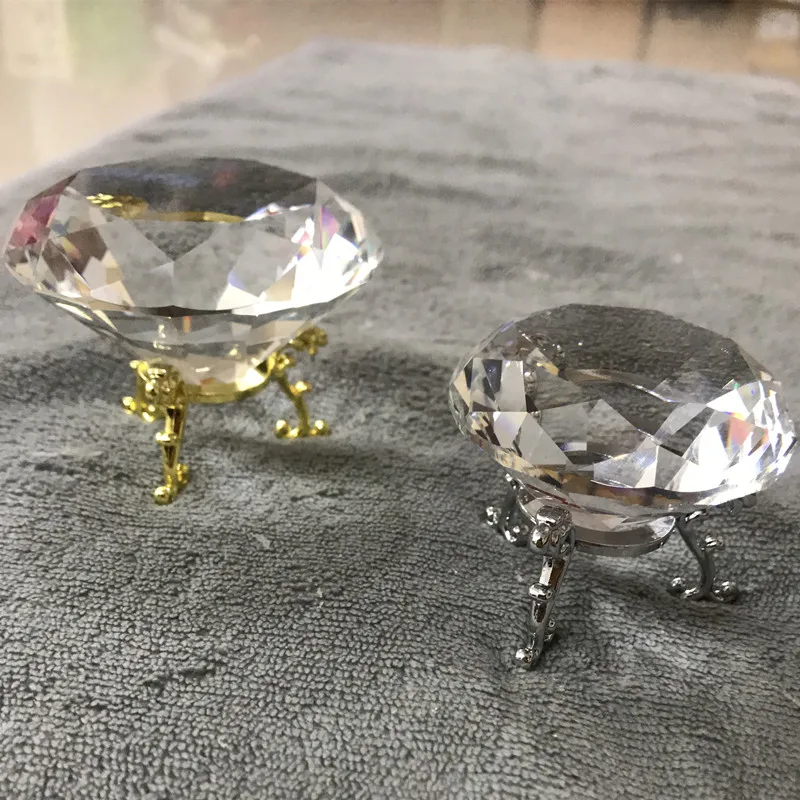 Прозрачный кристаллический бриллиант с базовой формой пресс-папье стеклянный