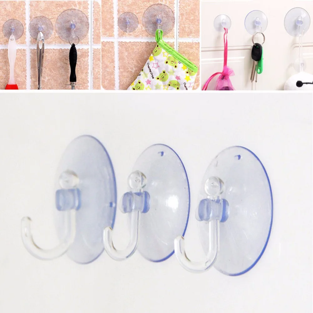 

Bathroom Kitchen Window PVC Wall Accessorie 1Pc Transparent Vacuum Sucker Hooks Hanger Strong Suction Cup
