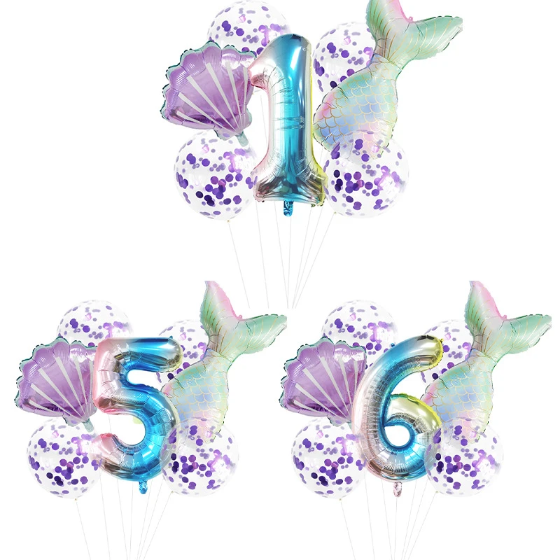 

Party Birthday Decoration Fish Tail Digital Inflatable Balloon Children Birthday Mermaid Party Supplies Wedding Decoration