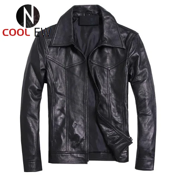 

Free shipping.2018 fashion style,Plus size soft sheepskin leather Jackets,men's genuine Leather jacket.man biker's slim coat