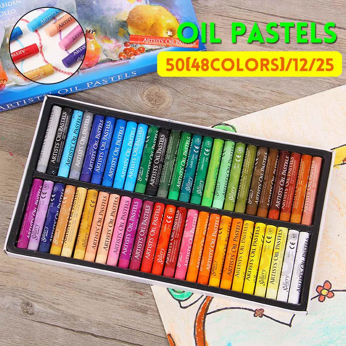

50 Colors Oil Pastel for Artist Student Graffiti Soft Pastel Painting Drawing Pen School Stationery Art Supplies Soft Crayon Set
