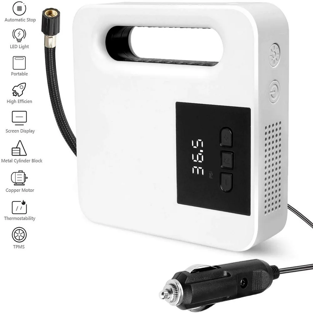 Переносной Автомобильный воздушный компрессор мини-насос для накачивания шин