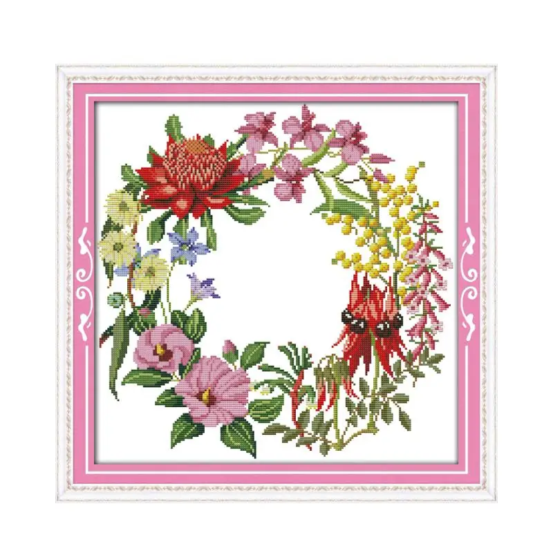 

Набор для вышивки крестиком с цветочным принтом 14 карат