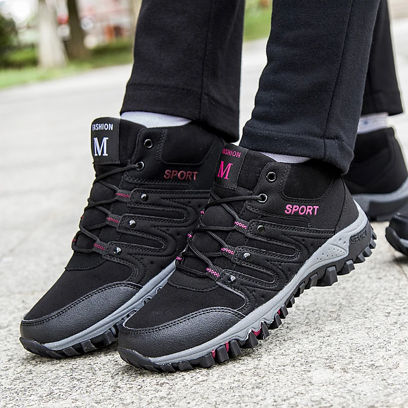 Уличные противоскользящие зимние ботинки для мужчин и женщин Водонепроницаемая