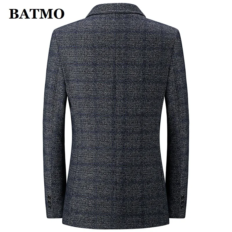 BATMO 2020 Новое поступление весенний клетчатый Повседневный серый мужской блейзер