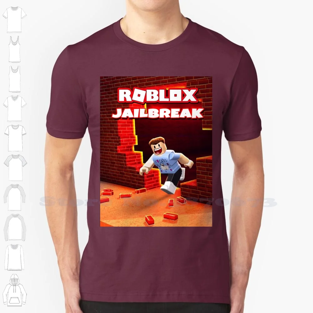 

Черно-белая игровая футболка Jailbreak для мужчин и женщин, игра Jailbreak