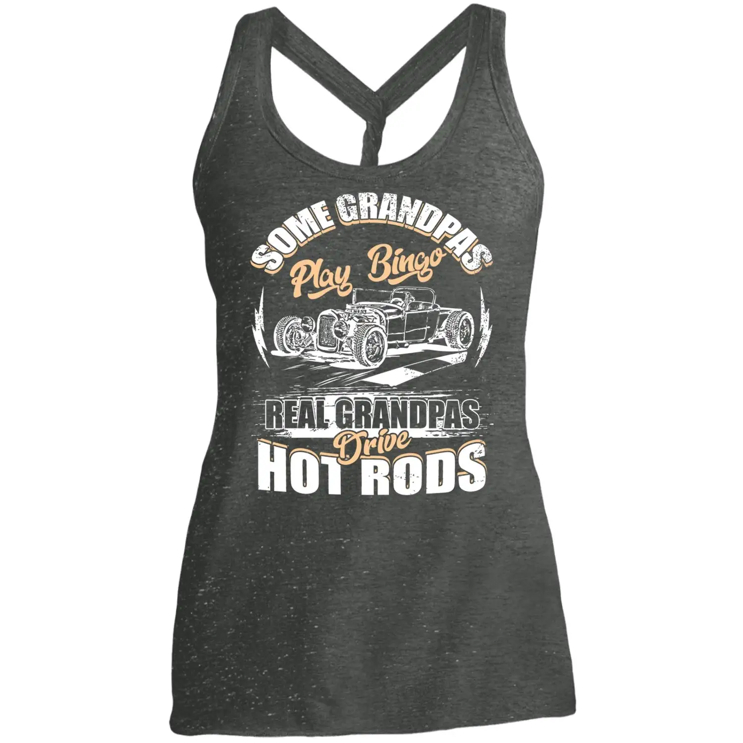 Drive Hot Rods дамы Cosmic Twist Back Tank Real Grandpas футболка унисекс для мужчин и женщин| |