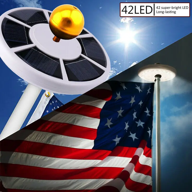 Новый флагшток на 42 светодиода автоматический Ночной светильник солнечных