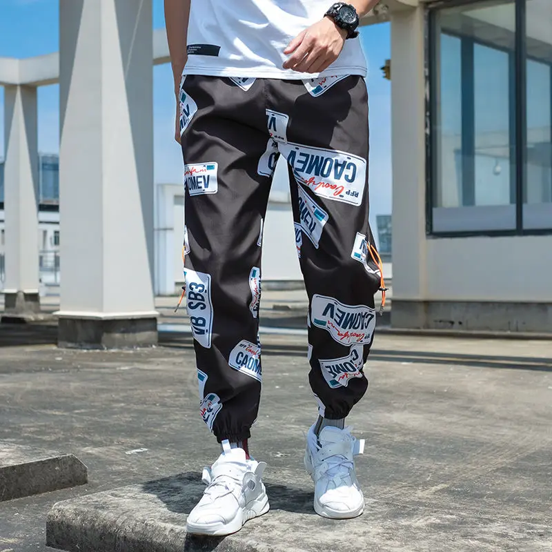 

5XL Summer Mens ins Harajuku Oversized Pants Streetwear Hip Hop Cargo Pants Male Casual Japan Thin Pants Loose Punk Trousers