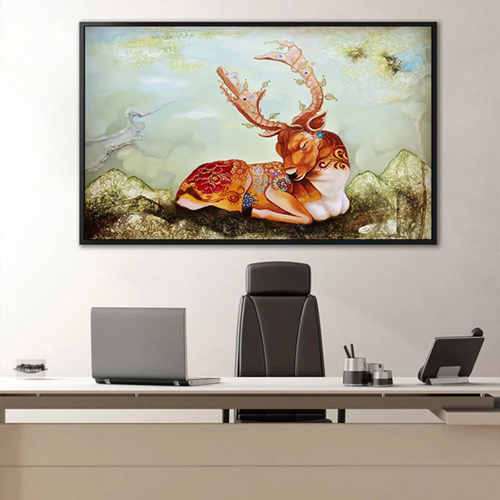 Скандинавские Фэнтези Moose картина Печать на холсте без рамки настенные картины