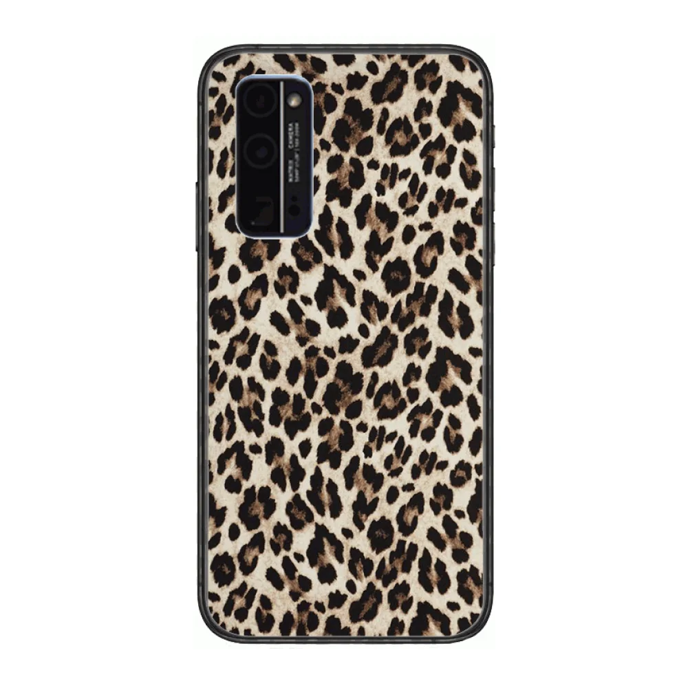 

tiger leopard skin Phone Case Hull For Huawei Honor 8 9 10 20 30 A S Lite Pro 5g i Black Back Soft Cell Cover Pretty
