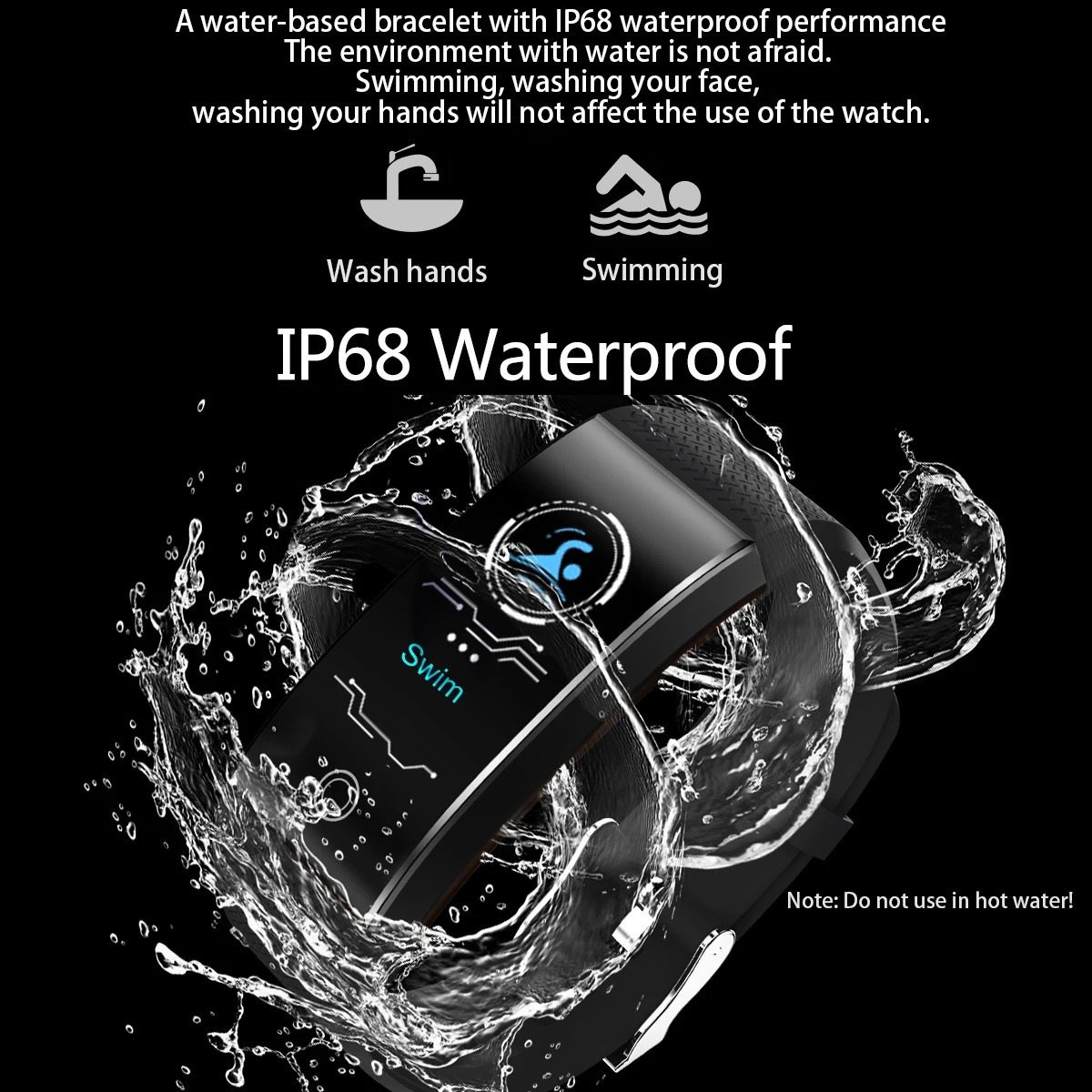QW18 умный Браслет пульсометр кровяное давление фитнес трекер IP68