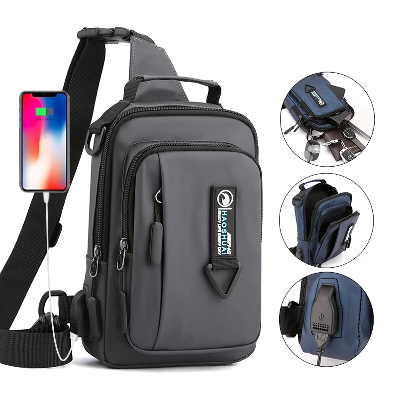 

Men Nylon Backpack Rucksack Cross Body Shoulder Bags Military Travel Male Fashion Messenger Chest Pack Bag Knapsack 4 USES