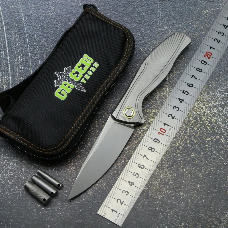Green thorn F7 подшипник M390 лезвие TC4 титановая ручка складной нож Походный охотничий