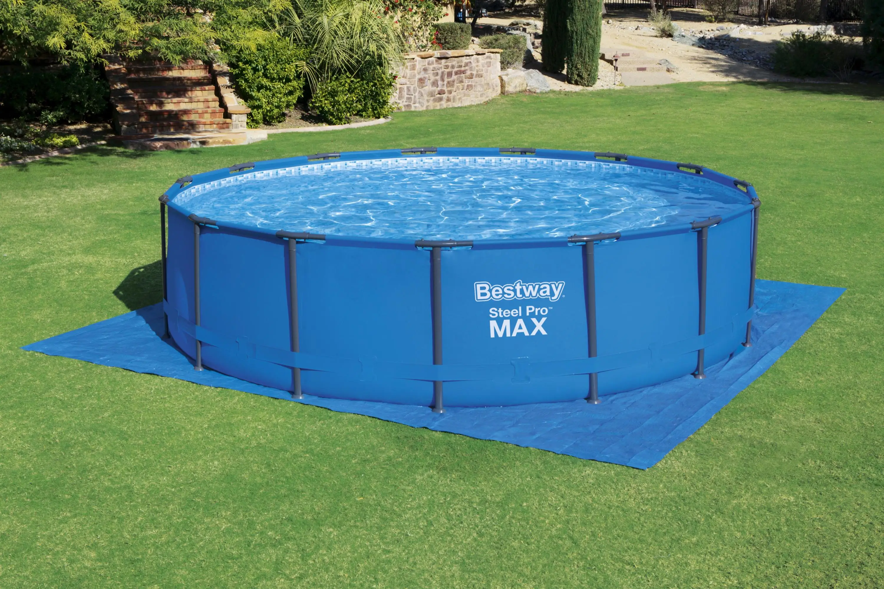 Купить Bestway 58003 16 'x 16'/4,88 м X 4,88 м Непромокаемая ткань для земли пылезащитный тканевый напольный коврик для наружного бассейна гардный бассейн