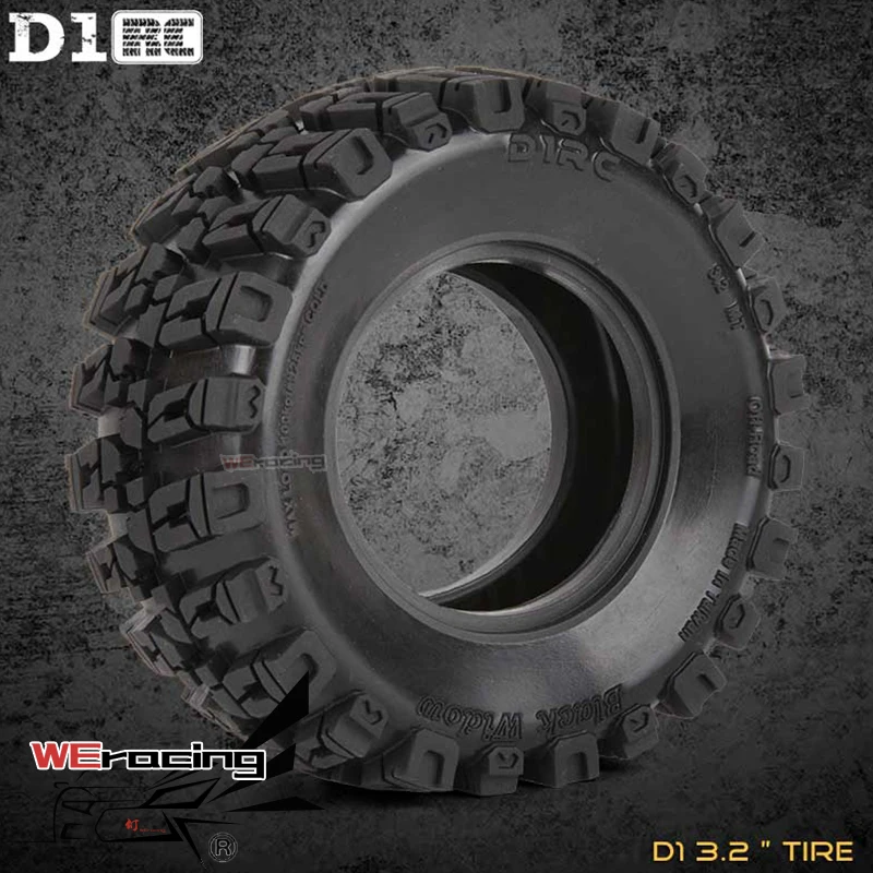 

4PCS D1RC 1/8 Super Grip RC CRAWLER 3.2 Inch RC Thick Wheel Tires With Sponge For 1/8 rc crawler and 1/10 Axial KM2 wraith