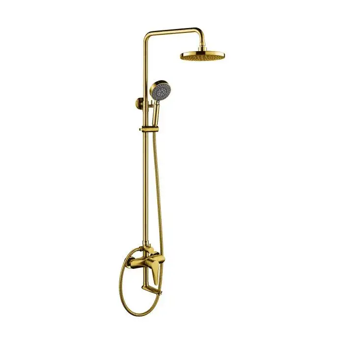 Система душевая серия STEEL GOLD ПСМ 303-8 в комплекте смеситель верхний душ шланг и