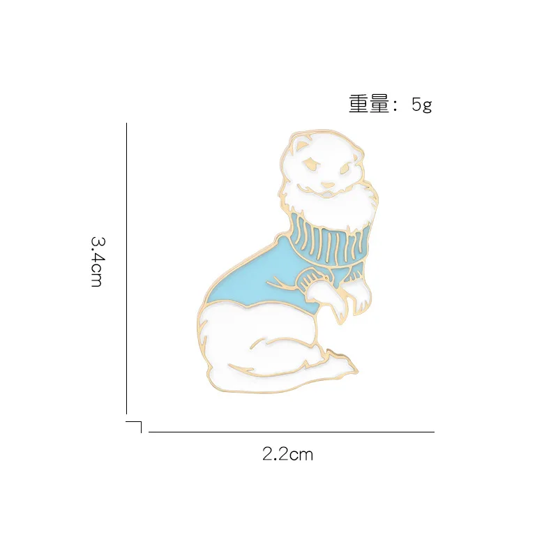 

Fashion New Brooch Lapel Pin White Mink Creative Cartoon Brooch Badge Cute Funny Trendty Lapel Backpack Jewelry Gift For Kids