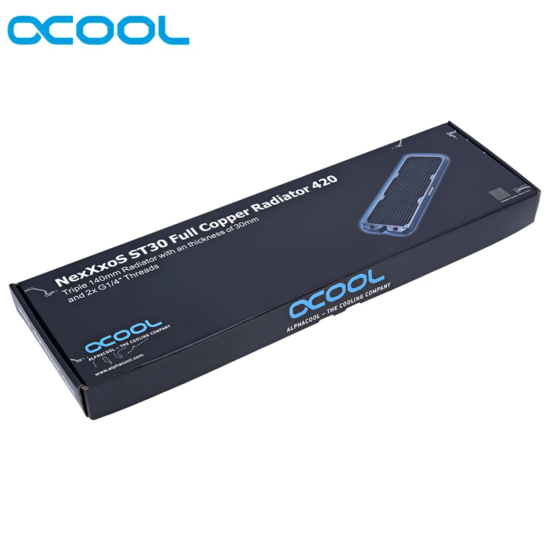 Оригинальный Alphacool NexXxoS 420 мм медный радиатор 30 Толщина 140 * 3 чехол для компьютера