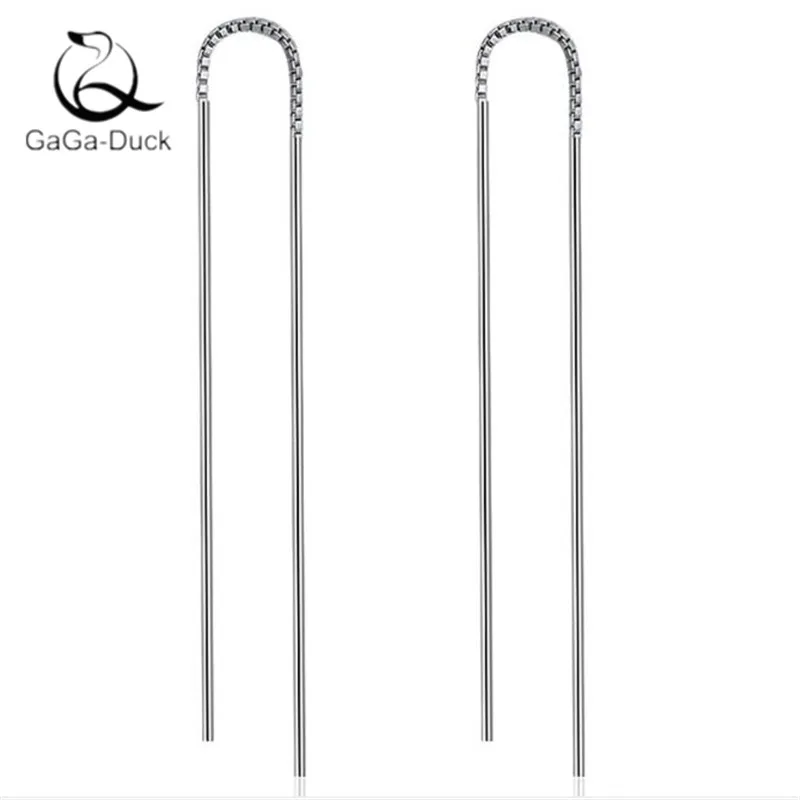 New Popular Simple Fashion Jewelry 925 Sterling Silver Personality Tide Long Tassel Female Exquisite Dangle Earrings E277 | Украшения и