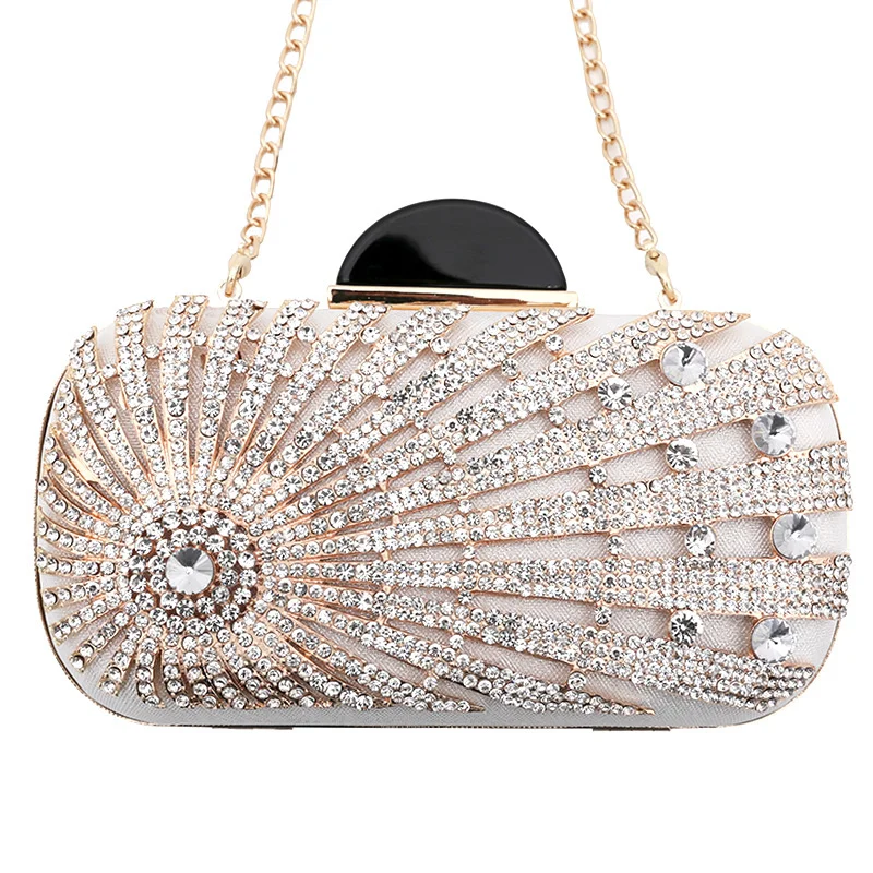 

Fashion Diamond Inlaid Dress Hand Dinner Bag Diamond Single Shoulder Messenger Chain Bag Luxury Chain Designer Wedding Clutch