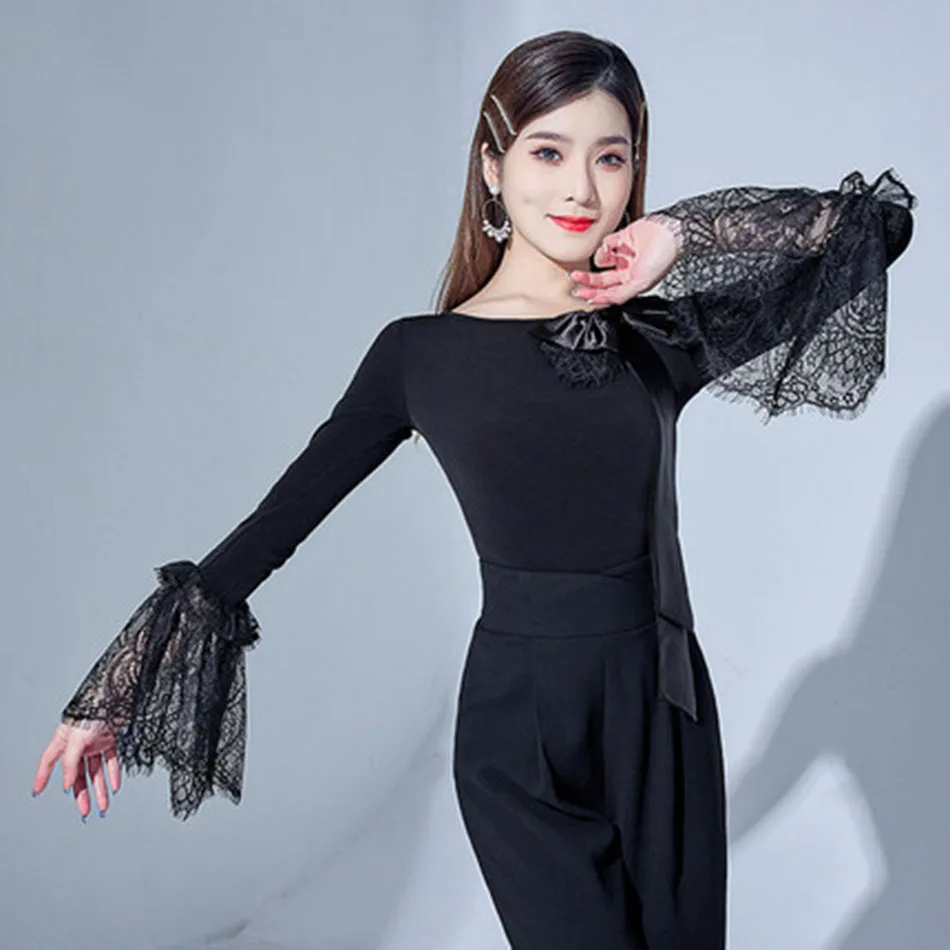 Женские топы для латиноамериканских танцев L21257A кружевные дизайнерские женские