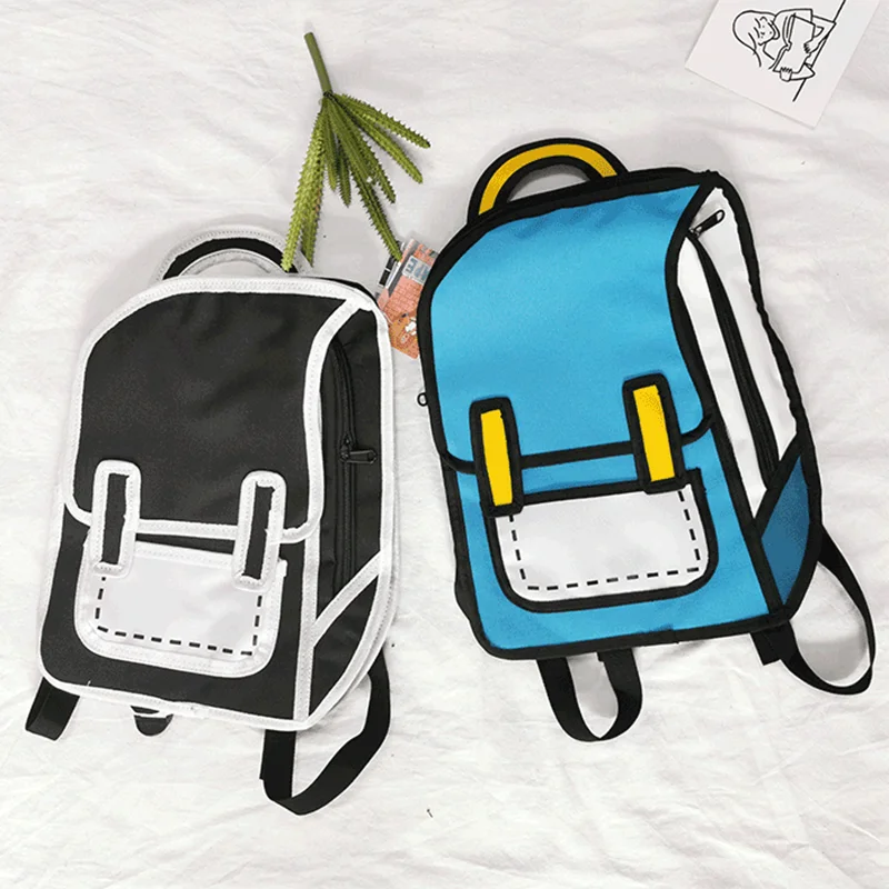 Брендовый дизайн женский рюкзак 3D стиль рисунок мультяшная Задняя сумка