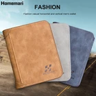 Дизайнерская сумка Homemari, мужской кошелек из искусственной кожи, двойные короткие кошельки, Мужской винтажный кошелек на защелке, многофункциональный кошелек для монет