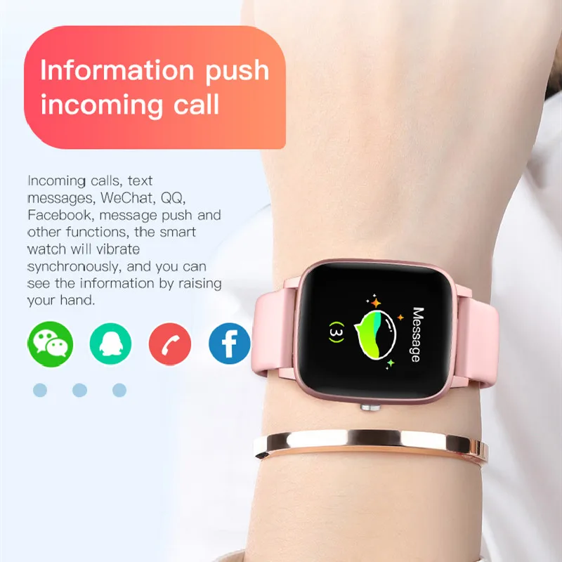 

OIMG Smart Watch Women Heart Rate BP Sport Fitness Men Pedometer Watches IP68 Waterproof Call Reminder Smartwatch Supports Phone