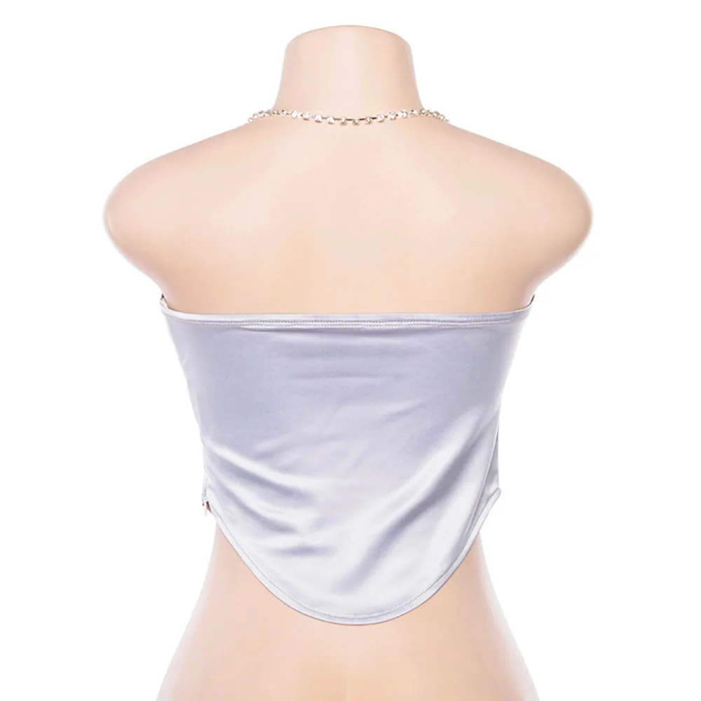 Пикантные Для женщин майка Светоотражающие Bralet Пряжка трубка Для женщин; комплекты из топа и коротких вечерние майки сексуальные жилеты летние топы укороченный уличная мода, вечеринки