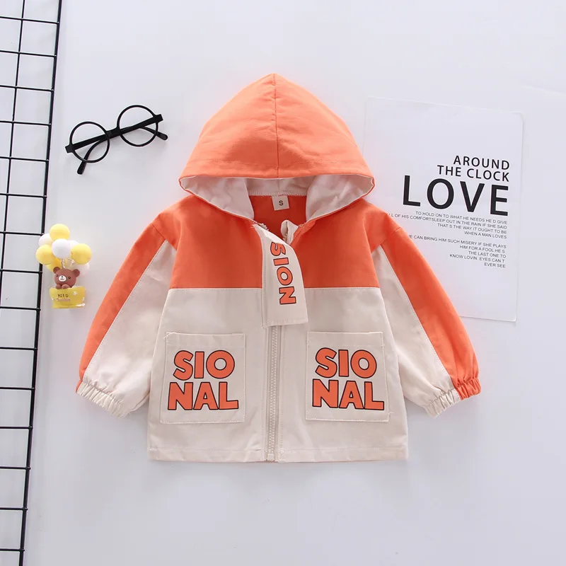 Куртка на молнии с капюшоном для мальчиков и девочек спортивный костюм надписью